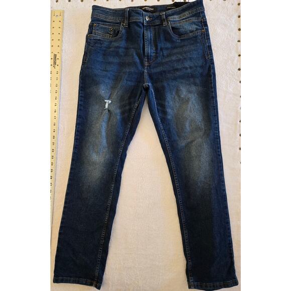 Men's Straight Tapered Kenneth Cole New York 33X30 Jeans- Dark Wash - Picture 1 of 8